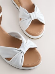 White Forever Comfort® Leather Low Cork Wedges - Image 9 of 9