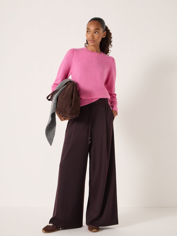 Hush Pink Gathered Shoulder Wool Blend Jumper - Image 2 of 6