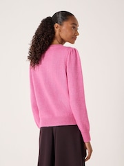 Hush Pink Gathered Shoulder Wool Blend Jumper - Image 5 of 6