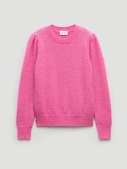 Hush Pink Gathered Shoulder Wool Blend Jumper - Image 6 of 6