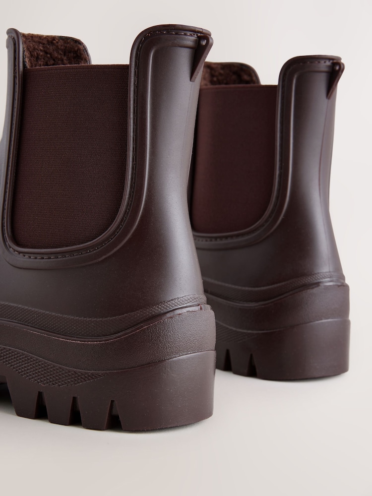 Čokoladno rjava - Chelsea gumijasti škornji s podlogo iz umetnega krzna - Slika 5 iz 5 Čokoladno rjava - Chelsea gumijasti škornji s podlogo iz umetnega krzna - Slika 5 iz 5