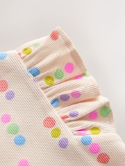 Ecru White Rainbow Spot - Vest ya Mabega yenye Mbavu (3miezi-7miaka) - Picha 6 kati ya 7