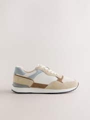 Neutral Colour Trainers with Suede Trim - Image 2 of 5