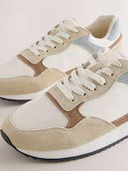 Neutral Colour Trainers with Suede Trim - Image 3 of 5