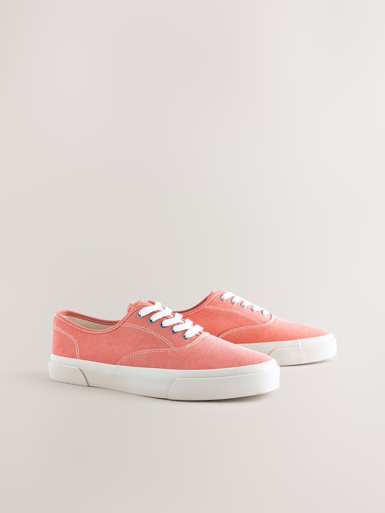 Coral/Red Canvas CVO Trainers - Image 1 of 5