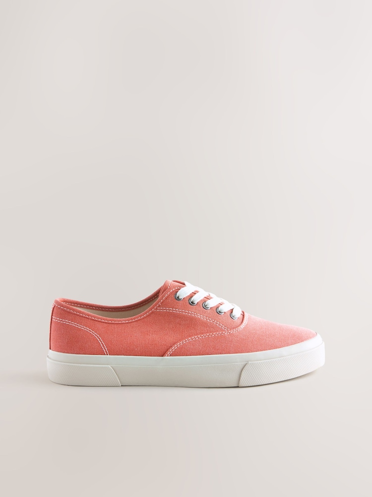 Coral/Red Canvas CVO Trainers - Image 2 of 5