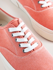 Coral/Red Canvas CVO Trainers - Image 4 of 5