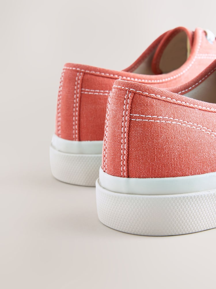 Coral/Red Canvas CVO Trainers - Image 5 of 5
