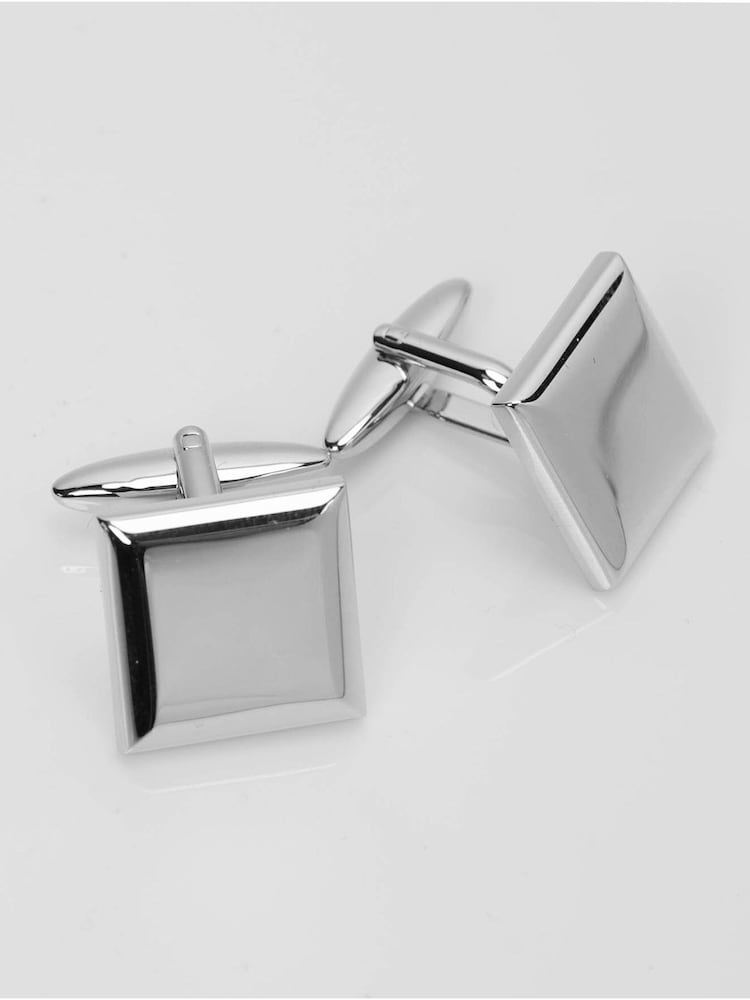 Widdop Silver Plain Square Cufflinks in Engravable Box - Image 2 of 4 Widdop Silver Plain Square Cufflinks in Engravable Box - Image 2 of 4