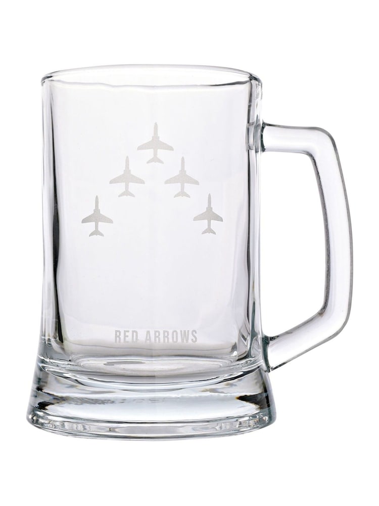Widdop Clear RAF Etched Tankard - Red Glass Arrows - Image 1 of 2 Widdop Clear RAF Etched Tankard - Red Glass Arrows - Image 1 of 2