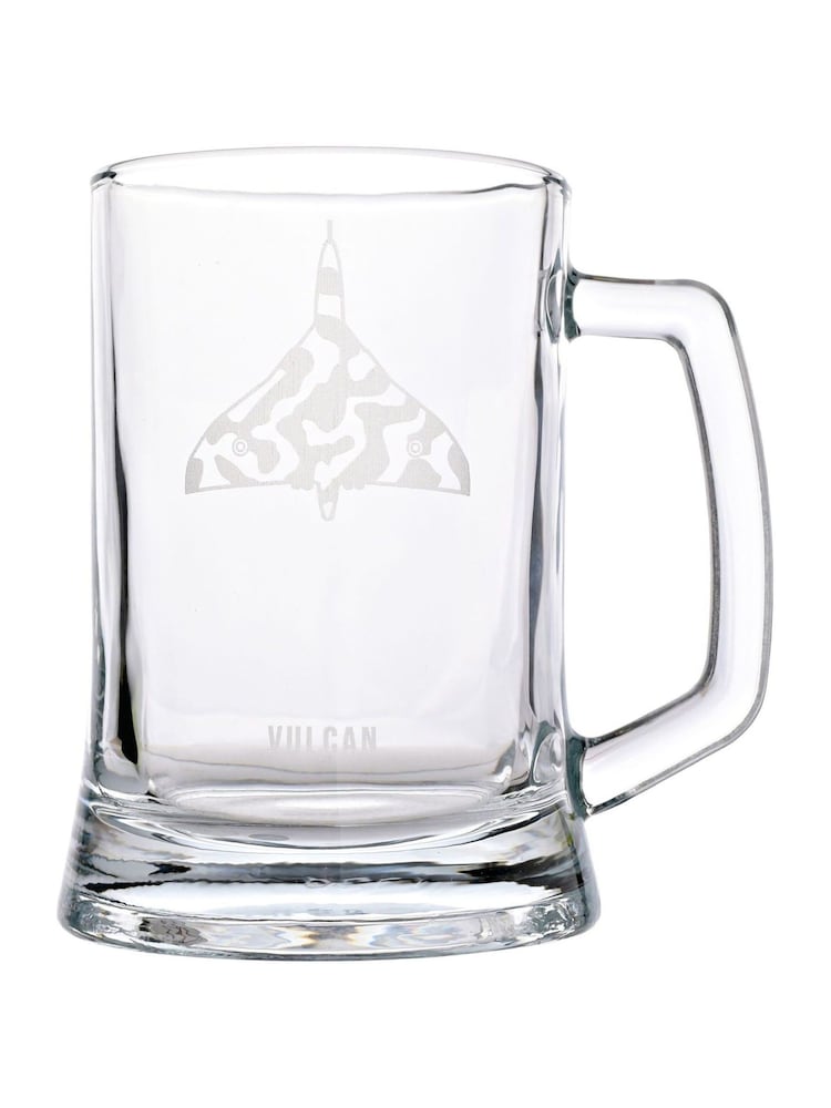 Widdop Clear RAF Etched Glass Tankard - Vulcan - Image 1 of 2 Widdop Clear RAF Etched Glass Tankard - Vulcan - Image 1 of 2