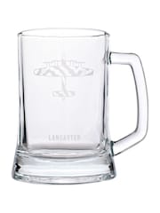 Widdop Clear RAF Etched Glass Tankard - Lancaster Bomber - Image 1 of 2