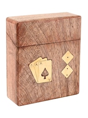 Widdop Brown Harvey Makin Pack of Playing Cards Dice In Wooden Box - Image 2 of 4