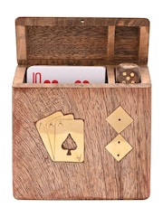 Widdop Brown Harvey Makin Pack of Playing Cards Dice In Wooden Box - Image 3 of 4