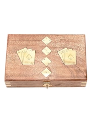 Widdop Brown Harvey Makin Wooden Games Set Cards with Dice - Image 2 of 6