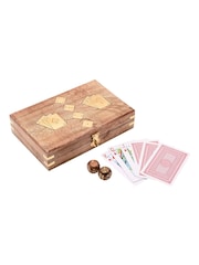 Widdop Brown Harvey Makin Wooden Games Set Cards with Dice - Image 3 of 6