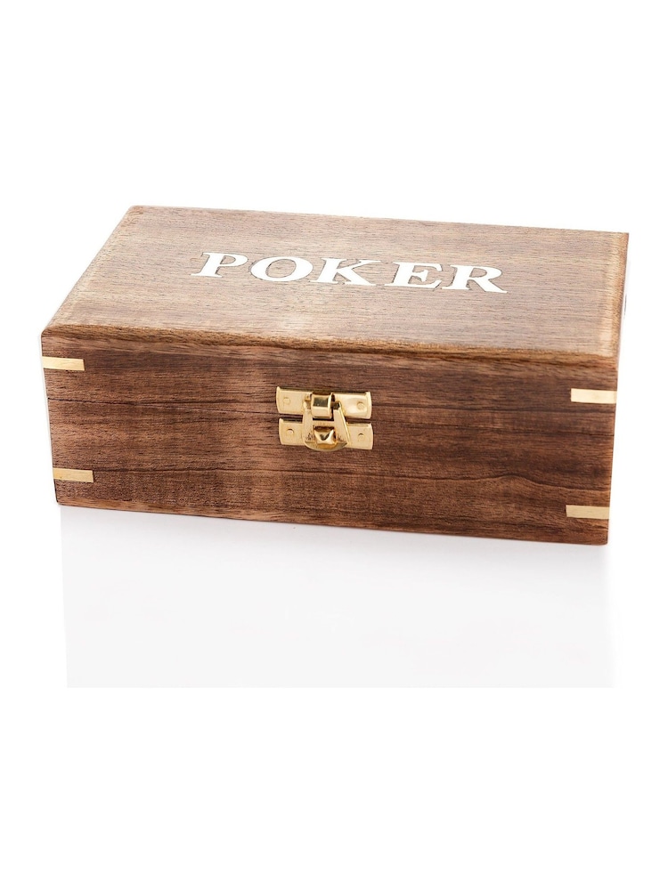 Widdop Brown Harvey Makin Wooden Poker Set - Image 2 of 4