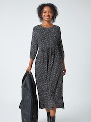 Roman Black Petite Spot Pocket Stretch Midi Dress - Image 2 of 5
