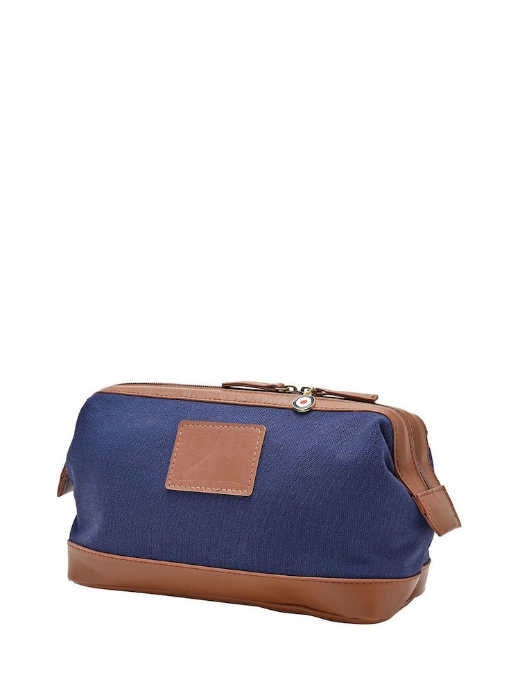Widdop Blue RAF Canvas & Faux Leather Washbag - Image 1 of 4