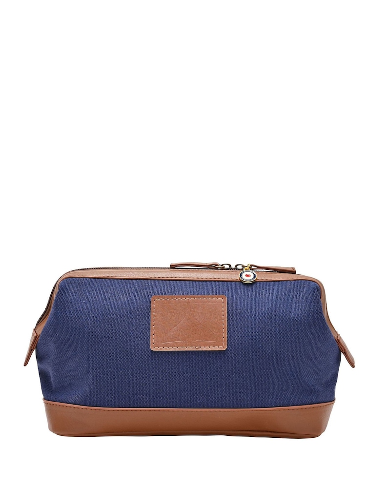 Widdop Blue RAF Canvas & Faux Leather Washbag - Image 2 of 4