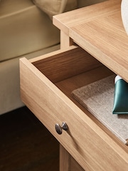 Natural Oak Effect Malvern 2 Drawer with Shelf Bedside Table - Image 3 of 7