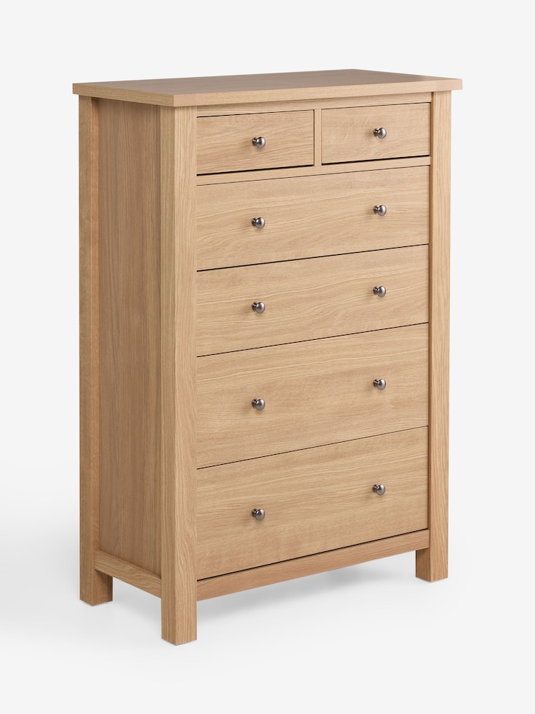 Natural Oak Effect Malvern 6 Drawer Chest of Drawers - Image 2 of 8