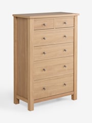 Natural Oak Effect Malvern 6 Drawer Chest of Drawers - Image 7 of 8
