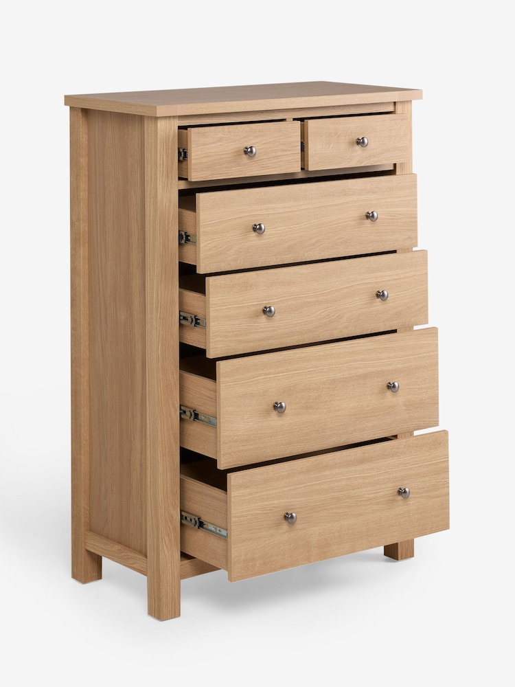 Natural Oak Effect Malvern 6 Drawer Chest of Drawers - Image 8 of 8