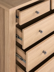Natural Oak Effect Malvern 6 Drawer Chest of Drawers - Image 10 of 10