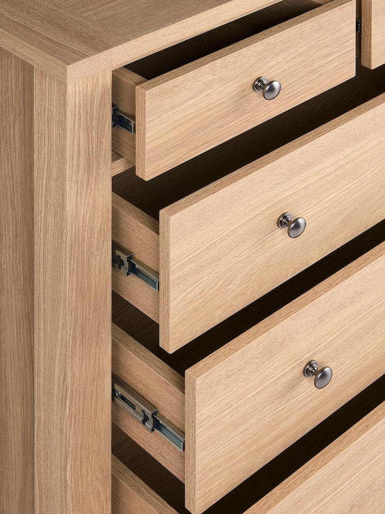 Natural Oak Effect Malvern 6 Drawer Chest of Drawers - Image 10 of 10 Natural Oak Effect Malvern 6 Drawer Chest of Drawers - Image 10 of 10