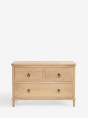 Light Natural Sadie Solid Mango Wood 3 Drawer Wide Bedside Table - Image 4 of 8