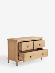 Light Natural Sadie Solid Mango Wood 3 Drawer Wide Bedside Table - Image 5 of 8