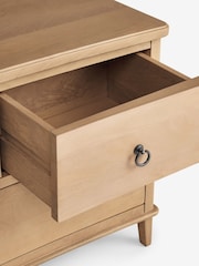 Light Natural Sadie Solid Mango Wood 3 Drawer Wide Bedside Table - Image 6 of 8