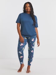 Simply Be Blue Value Leggings Pyjama Set - Image 1 of 4
