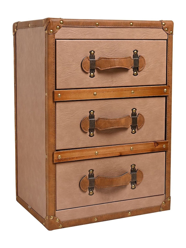 Widdop Tan Harvey Makin 3 Drawer Storage Box - Image 1 of 3 Widdop Tan Harvey Makin 3 Drawer Storage Box - Image 1 of 3