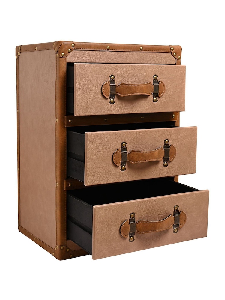 Widdop Tan Harvey Makin 3 Drawer Storage Box - Image 2 of 3 Widdop Tan Harvey Makin 3 Drawer Storage Box - Image 2 of 3