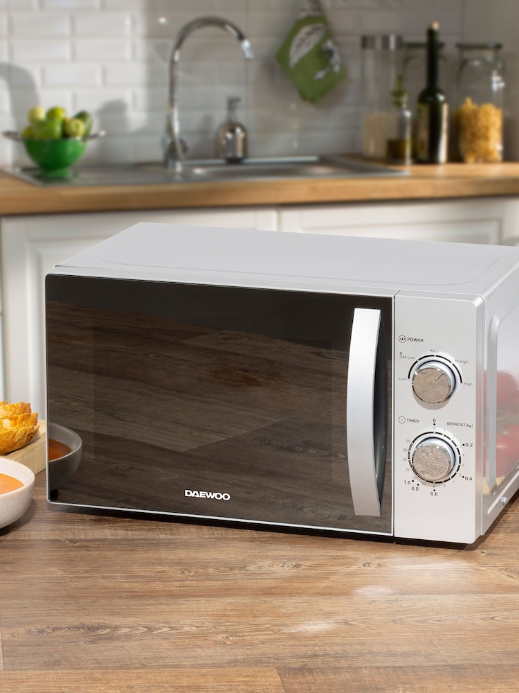 Daewoo Silver Mechanical Solo Microwave Oven 20L - Image 2 of 5