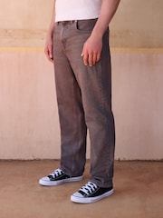 Rust Brown Straight Fit Vintage Wash Denim Jeans - Image 1 of 11