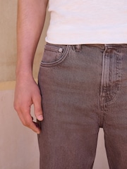 Rust Brown Straight Fit Vintage Wash Denim Jeans - Image 5 of 11