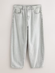 Washed Grey Barrel Fit Jeans - Image 7 of 11
