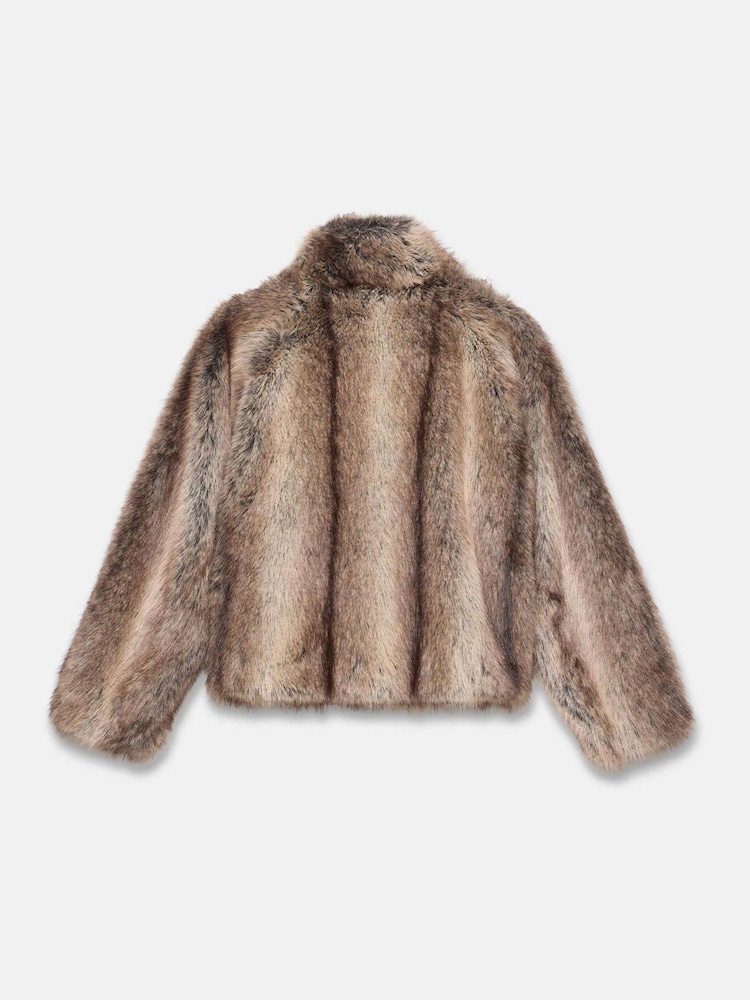 Mint Velvet Natural Faux Fur Cropped Jacket - Image 8 of 8 Mint Velvet Natural Faux Fur Cropped Jacket - Image 8 of 8