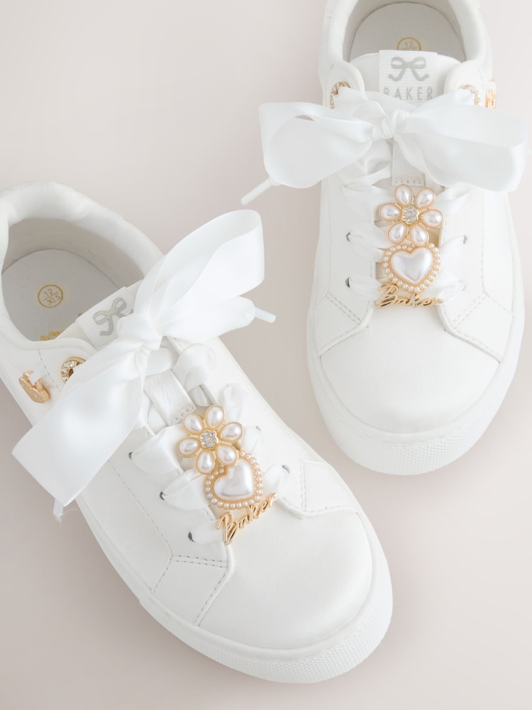 Satin ivoire - Baskets Baker by Ted Baker Ocassion Charm - Image 2 de 5