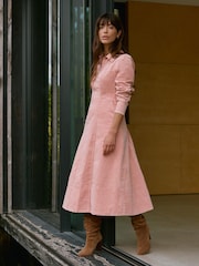 Mint Velvet Pink Corduroy Midi Dress - Image 2 of 8