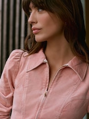 Mint Velvet Pink Corduroy Midi Dress - Image 4 of 8