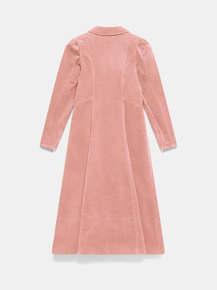 Mint Velvet Pink Corduroy Midi Dress - Image 8 of 8