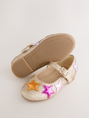 Little Bird by Jools Oliver Gold Younger Glitter Occasion Star Mary Jane Shoes - Image 3 of 5