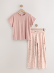 Rozā ziedu - Cropped Short Sleeve Pyjamas - Attēls 6 no 8