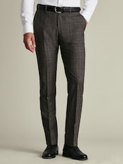Қоңыр - Charles Tyrwhitt Slim Fit Ultimate Performance костюм шалбар - 4суретінің 1 суреті