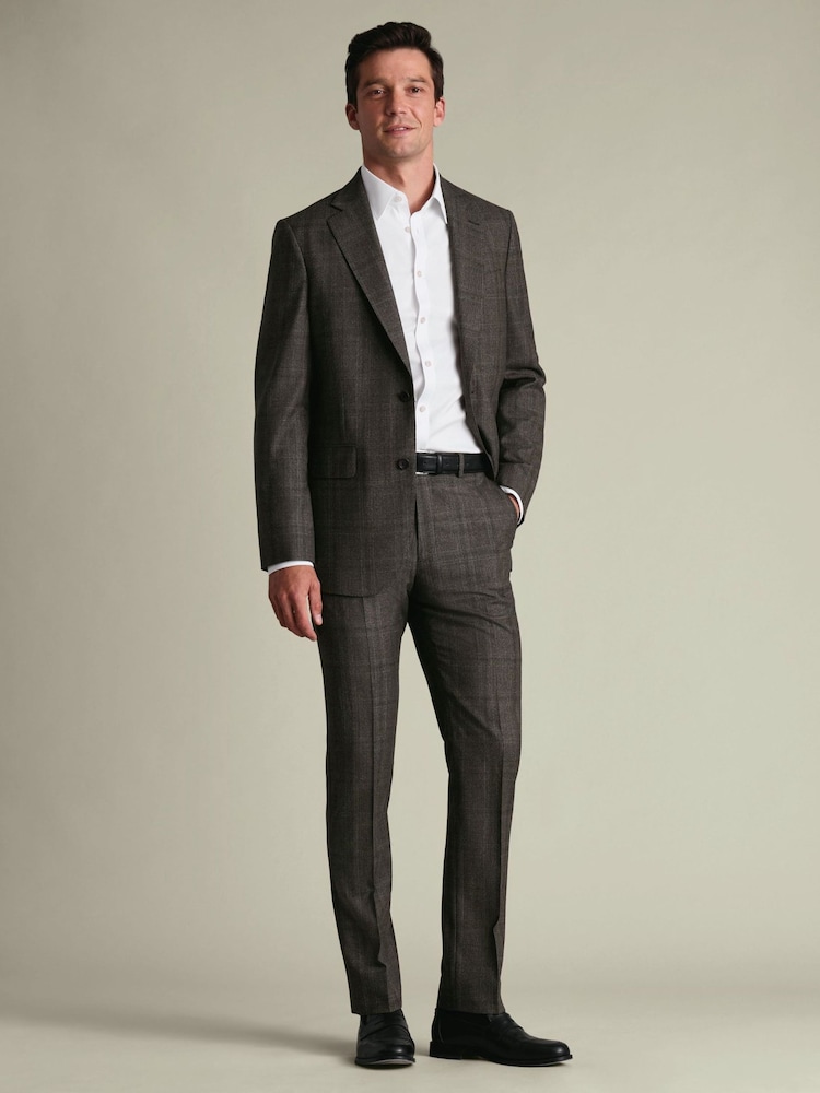 Қоңыр - Charles Tyrwhitt Slim Fit Ultimate Performance костюм шалбар - 4суретінің 2 суреті