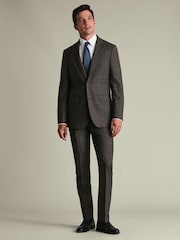 Charles Tyrwhitt Brown Check Slim Fit Ultimate Performance Suit Jacket - Image 2 of 5